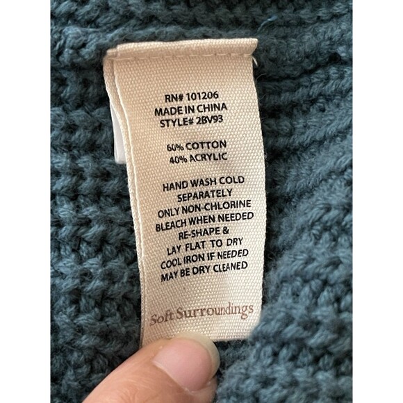 Soft Surroundings Women's Sweater XL Highland Cotton Pocket Snap Long Sleeve - Picture 6 of 11